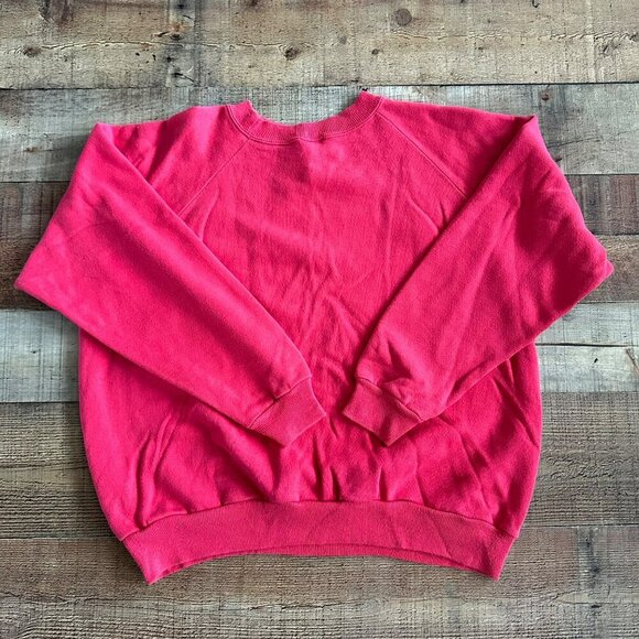 90's Hanes Her Way pink Native feather print pullover sweater Large - Picture 6 of 7